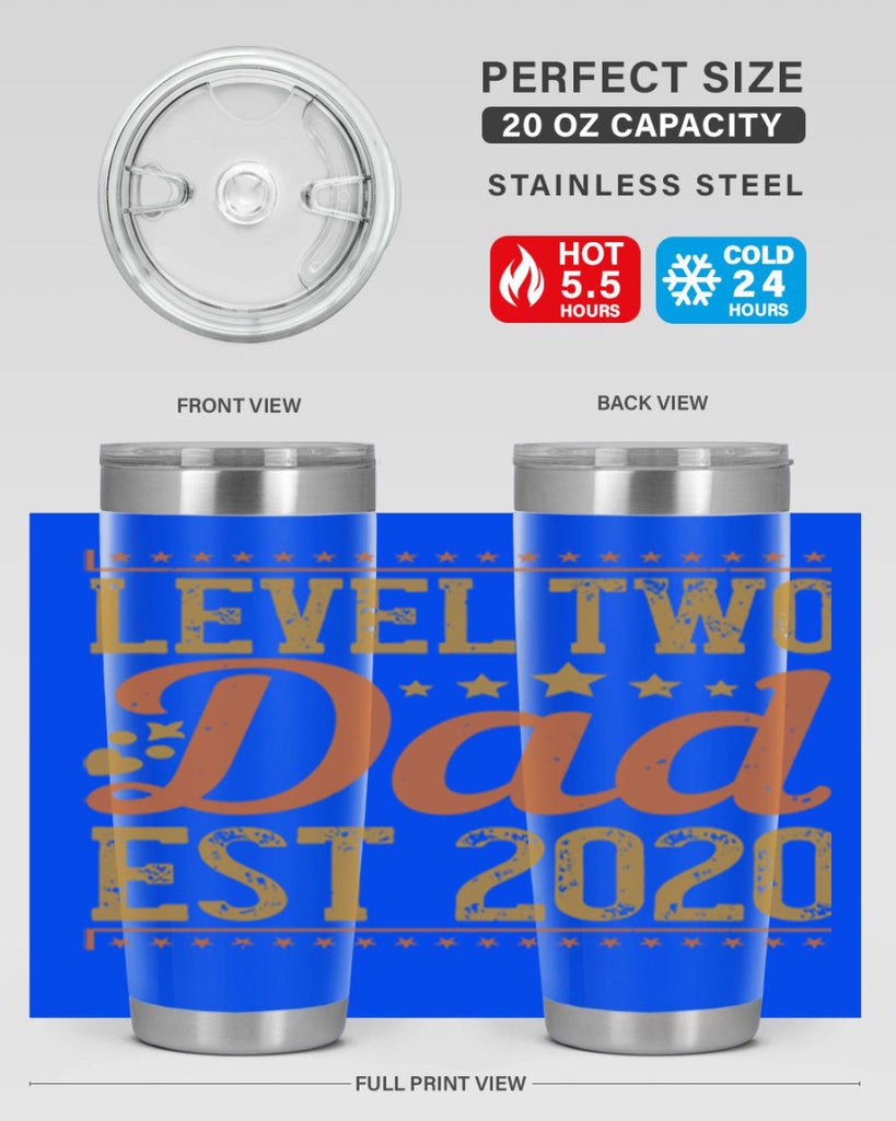 level dad est 189#- fathers day- Tumbler