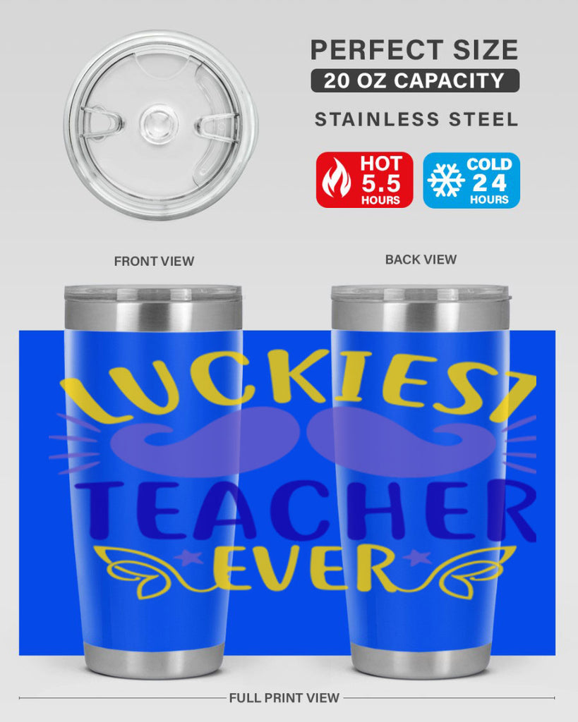 luckiest teacher ever 12#- mardi gras- Tumbler