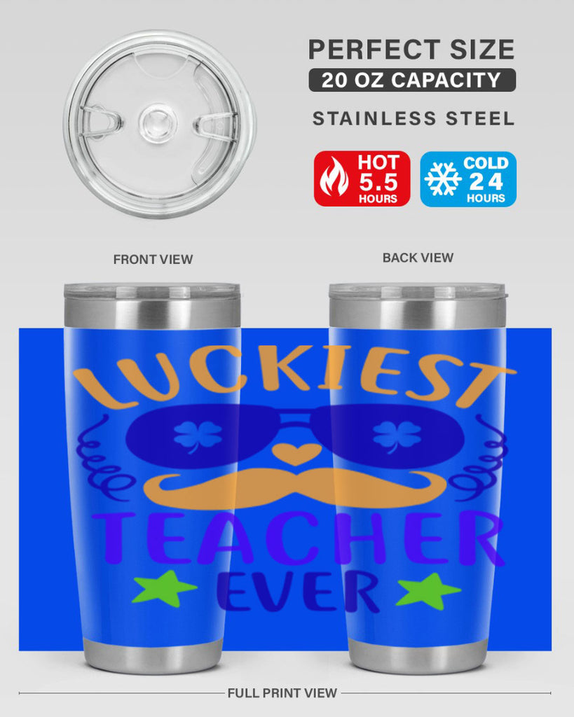 luckiest teacher ever 14#- mardi gras- Tumbler