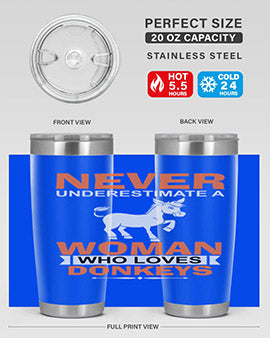 never underestimate a woman who loves donkeys Style 1#- donkey- Tumbler