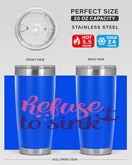 refuse to sink Style 4#- breast cancer- Tumbler