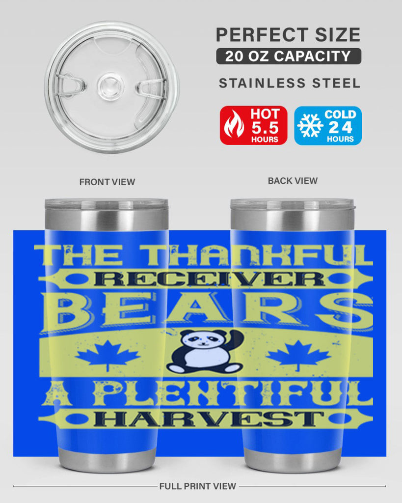 the thankful receiver bears a plentiful harvest 2#- thanksgiving- Tumbler