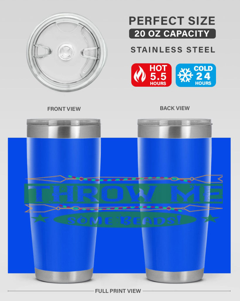 throw me some beads 34#- mardi gras- Tumbler