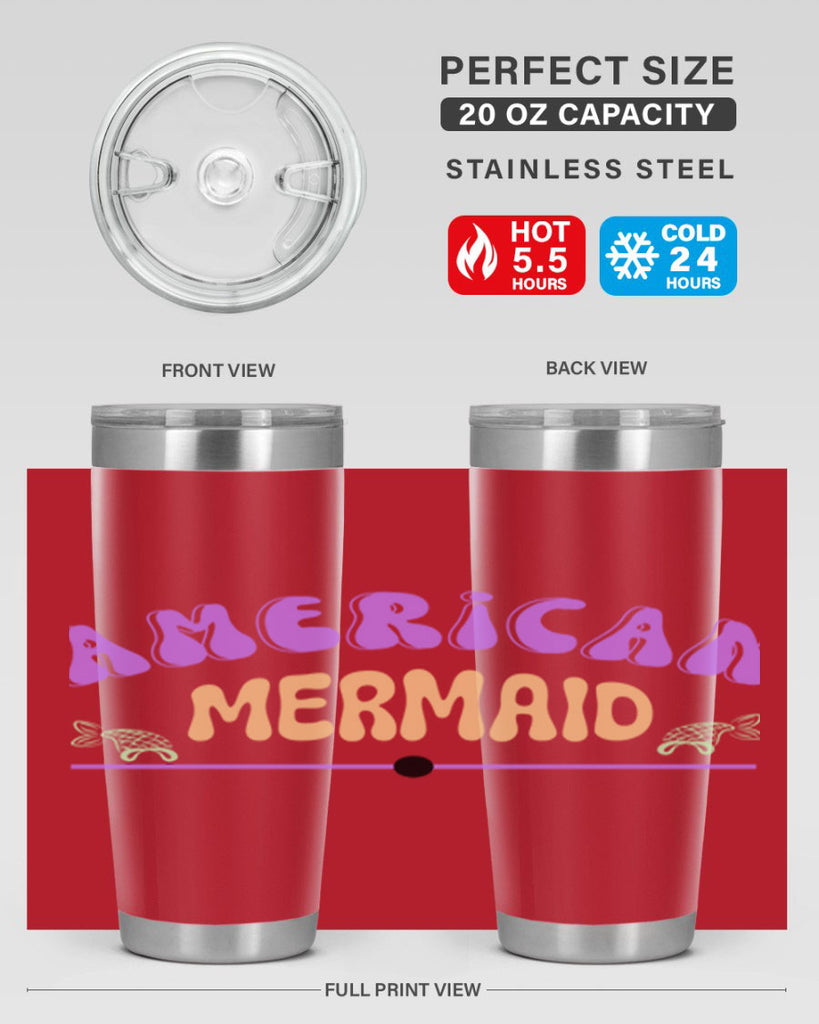 American Mermaid 16#- mermaid- Tumbler