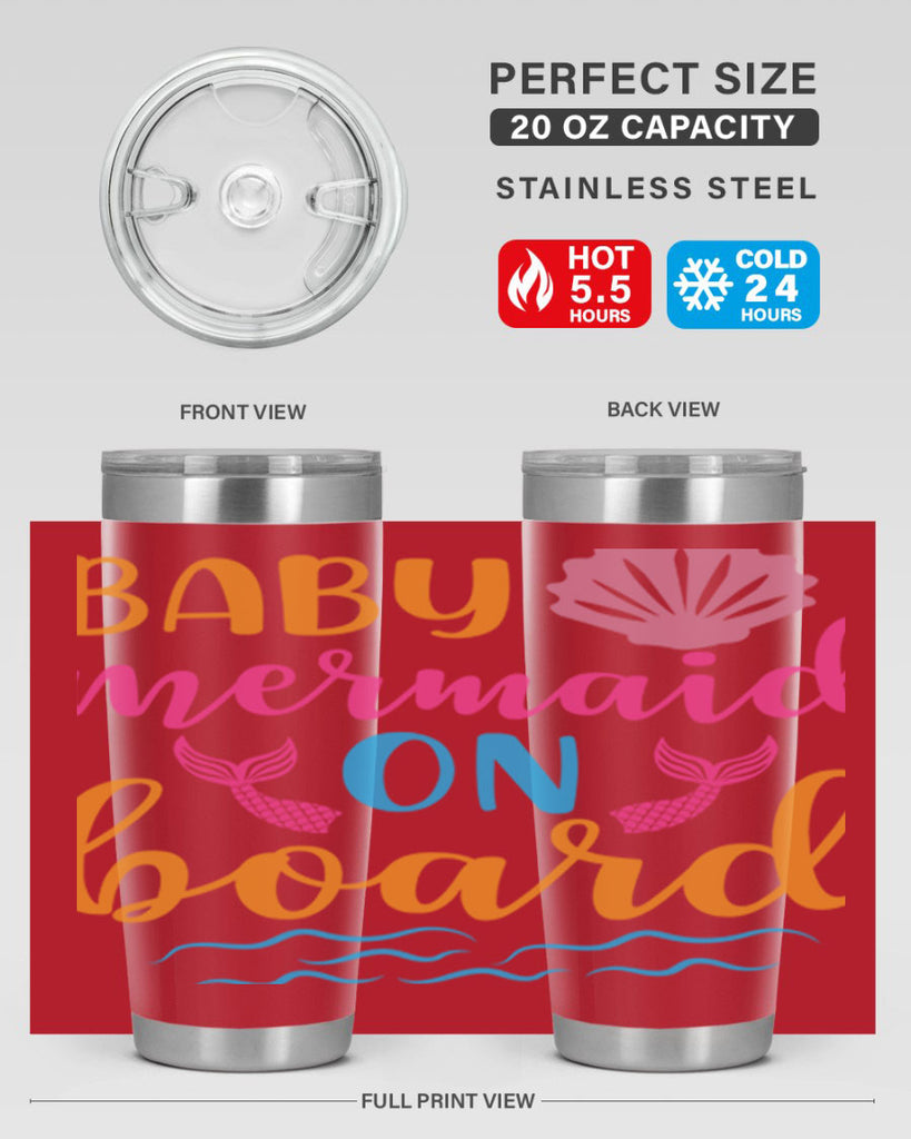 Baby Mermaid On Board 39#- mermaid- Tumbler