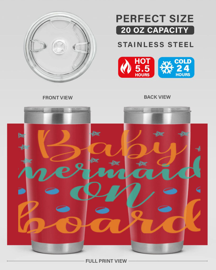 Baby Mermaid on Board 40#- mermaid- Tumbler