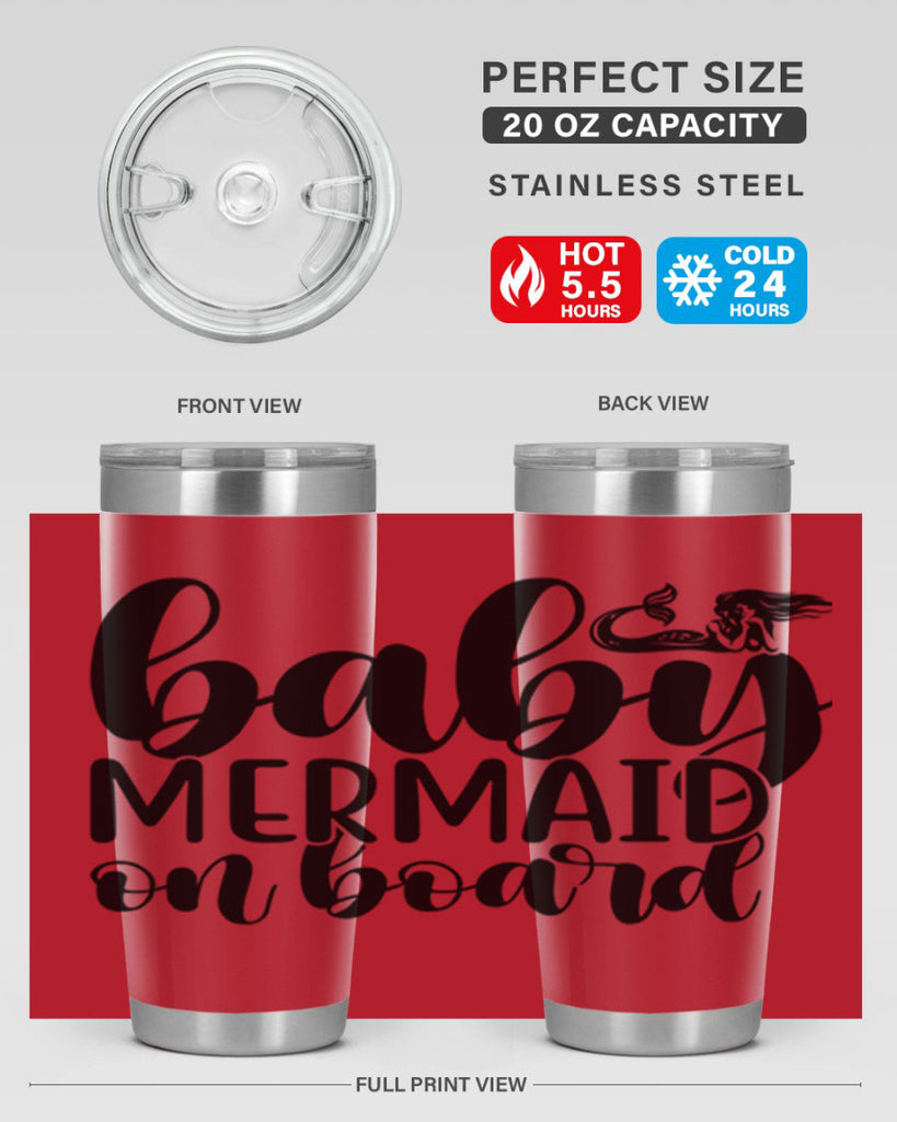 Baby mermaid on board 41#- mermaid- Tumbler