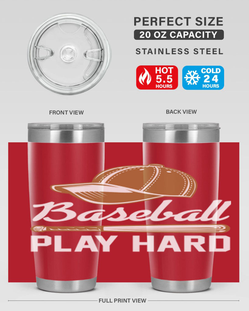 Baseball play 1444#- baseball- Tumbler