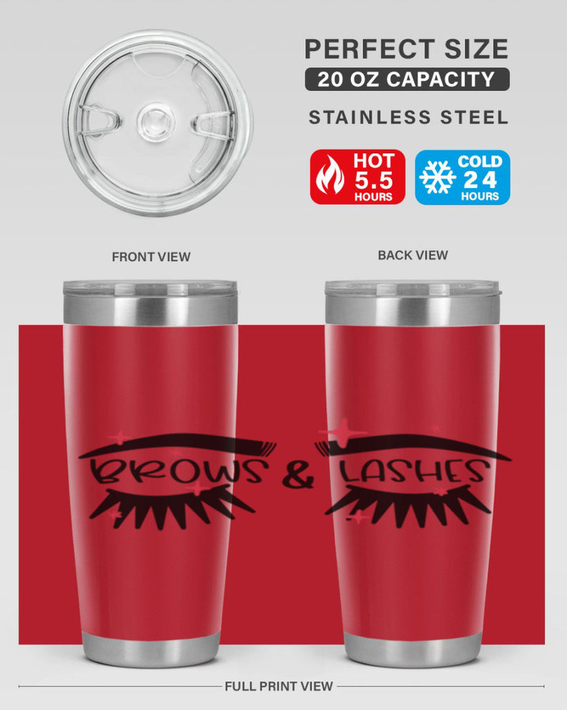 Brows Lashes Style 123#- make up- Tumbler