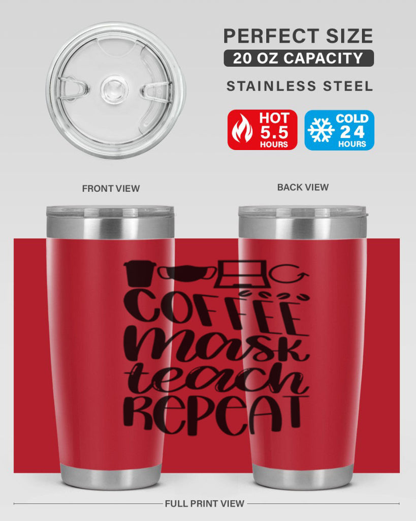 Coffee Mask Teach Repeat Style 84#- teacher- tumbler
