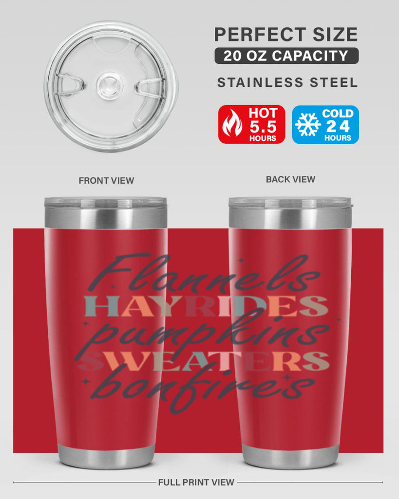 Flannels Hayrides Pumpkins Sweaters Bonfires 184#- fall- Tumbler