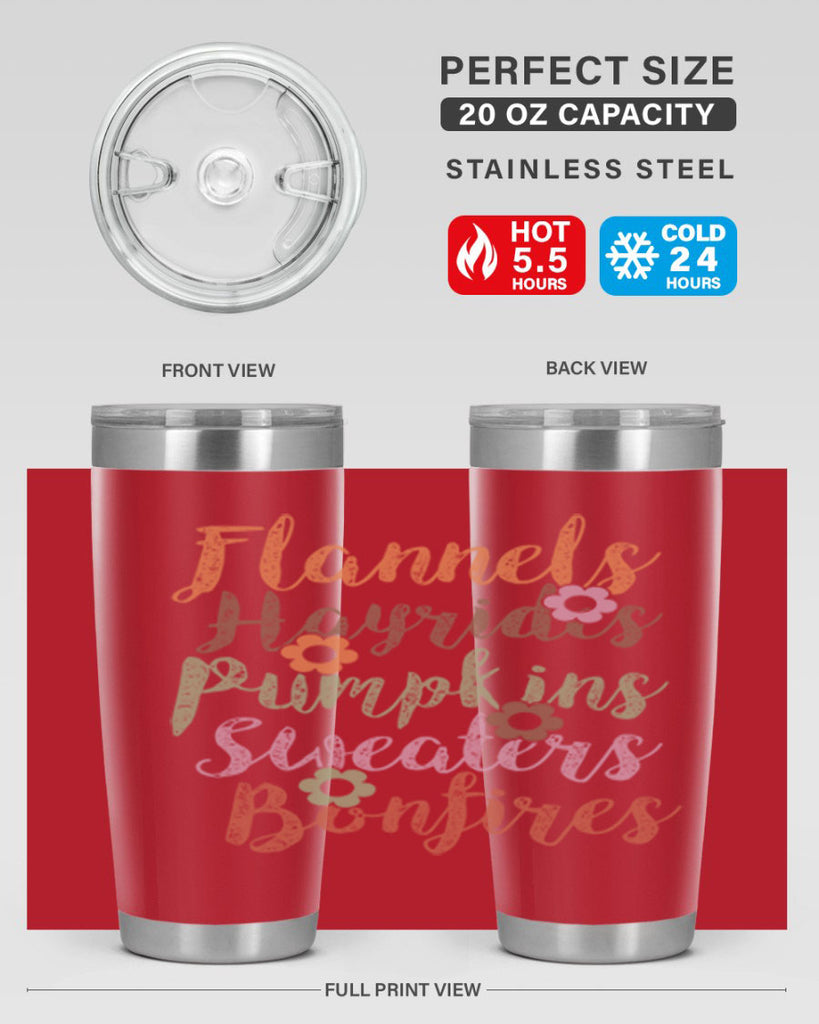 Flannels Hayrides Pumpkins Sweaters Bonfires 185#- fall- Tumbler