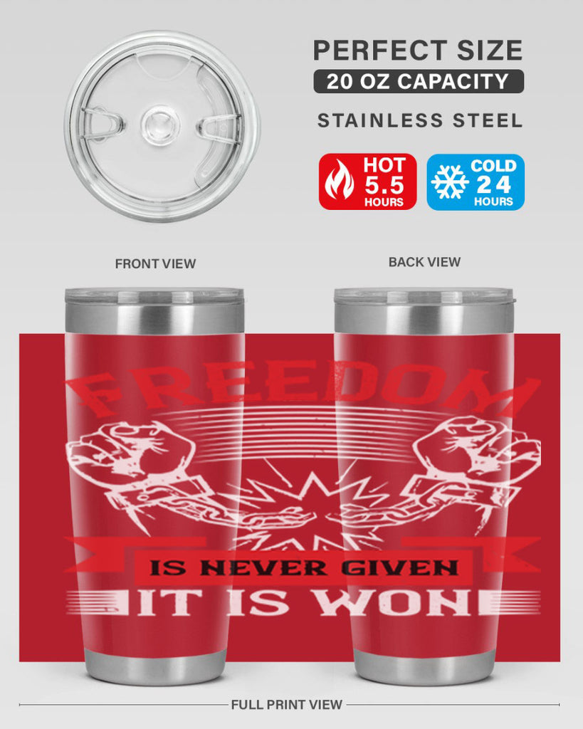 Freedom is never given it is won Style 89#- Fourt Of July- Tumbler