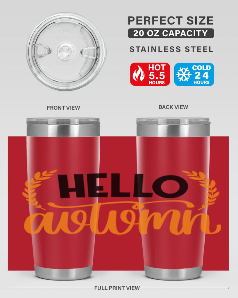 Hello Autumn 493#- fall- Tumbler