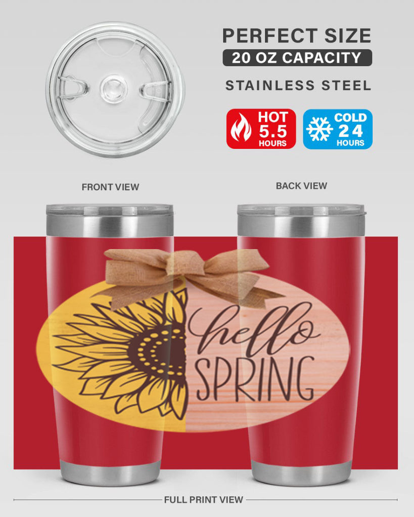 Hello spring half sunflower Mockup198#- spring- Tumbler