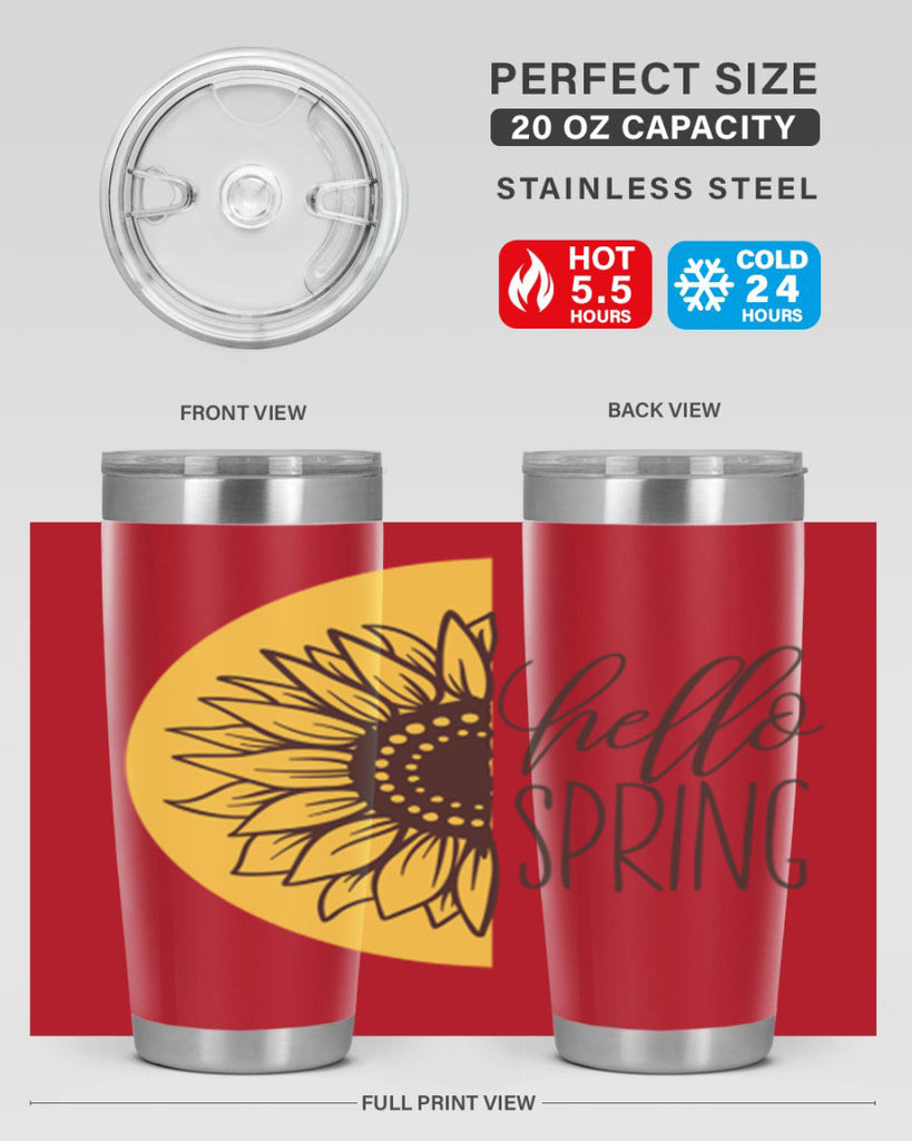 Hello spring half sunflower199#- spring- Tumbler