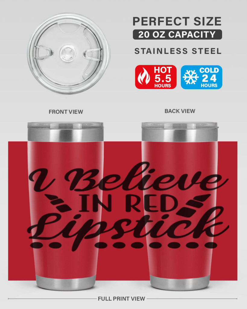 I Believe In Red Lipstick 106#- fashion- Cotton Tank