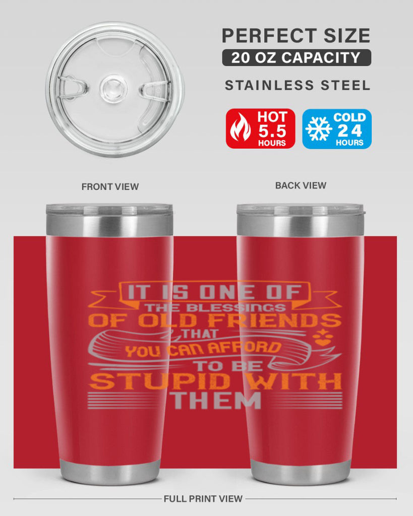 It is one of the blessings of old friends that you can afford to be stupid with them Style 77#- Best Friend- Tumbler