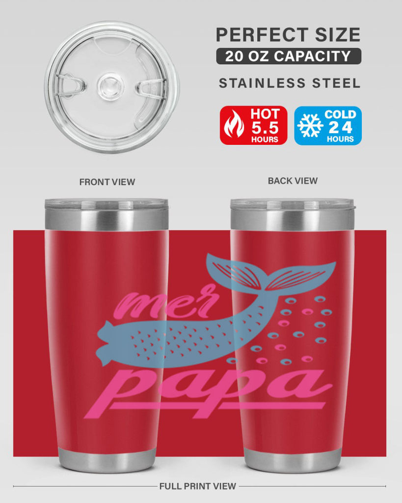 Mer Papa 344#- mermaid- Tumbler