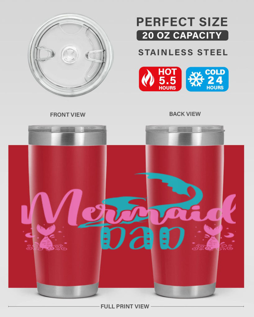 Mermaid Dad 356#- mermaid- Tumbler