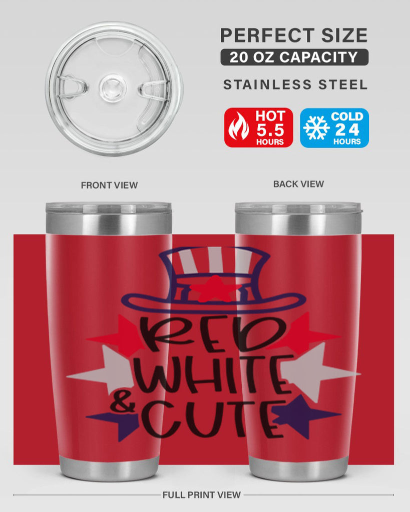 Red White Cute Style 169#- Fourt Of July- Tumbler