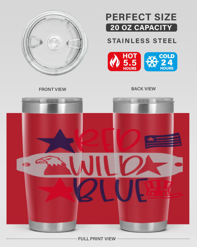 Red Wild Blue Style 171#- Fourt Of July- Tumbler