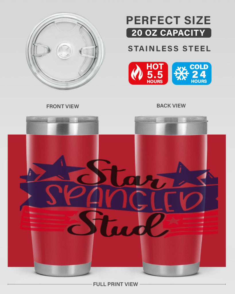 Star Spangled Stud Style 173#- Fourt Of July- Tumbler