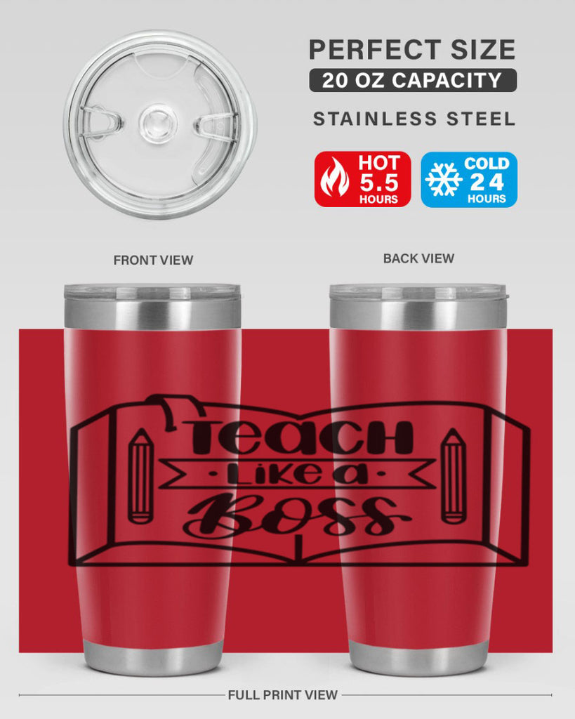Teach Like A Boss Style 54#- teacher- tumbler