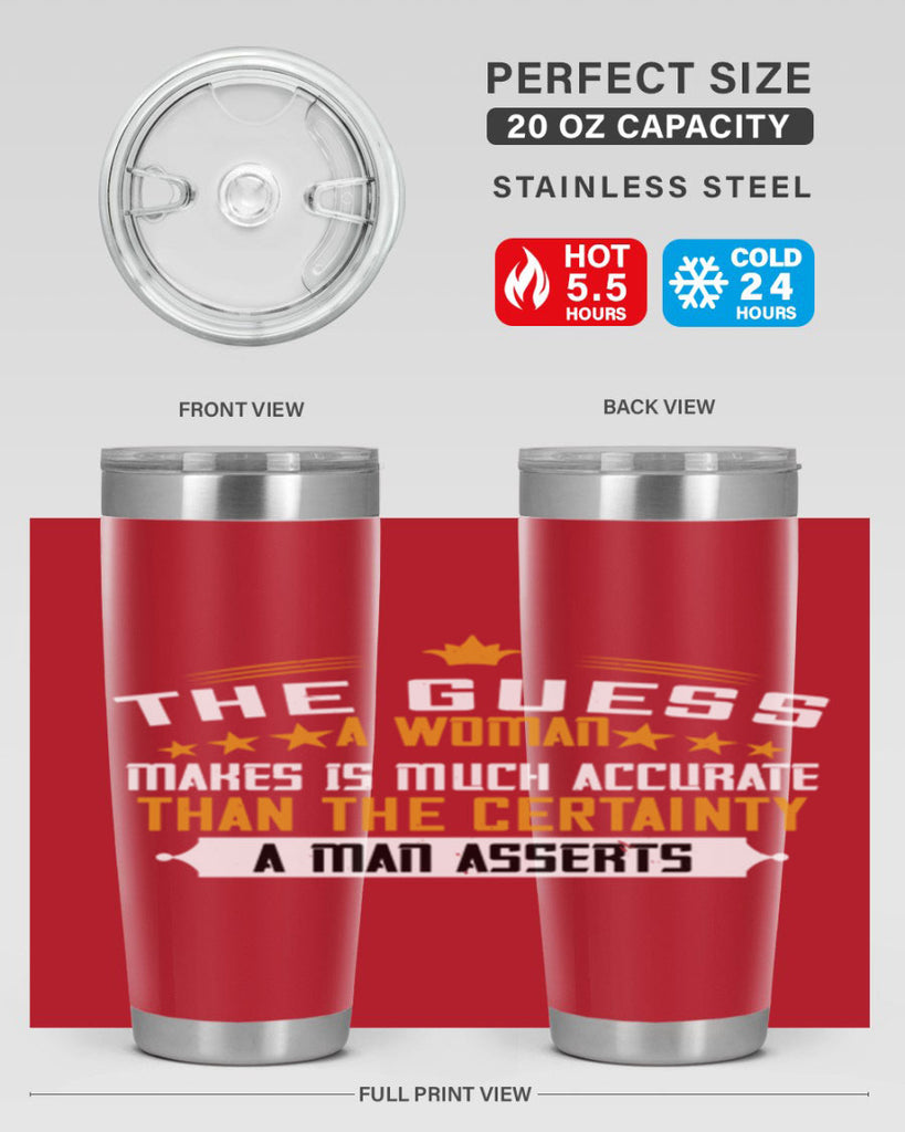The guess a woman makes is much accurate than the certainty a man asserts Style 33#- womens day- Tumbler