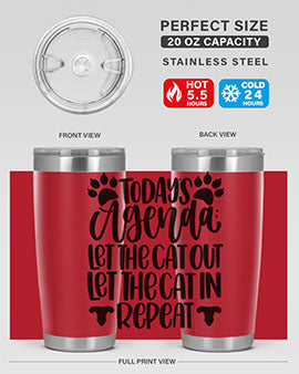 Todays Agenda Let Style 107#- cat- Tumbler
