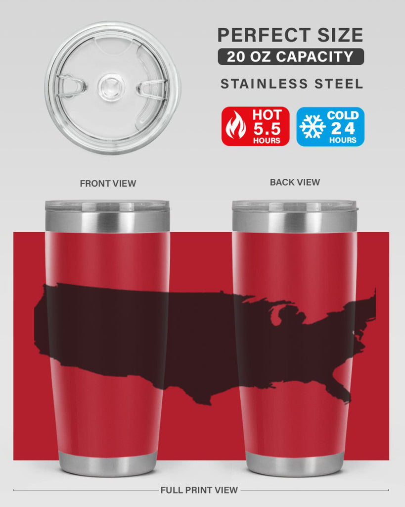 USA Solid Map Style 76#- Fourt Of July- Tumbler