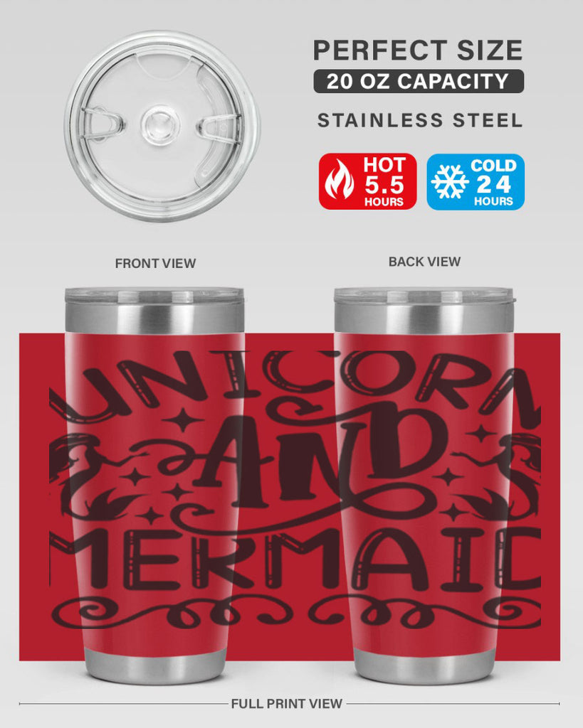 Unicorn and mermaid 660#- mermaid- Tumbler