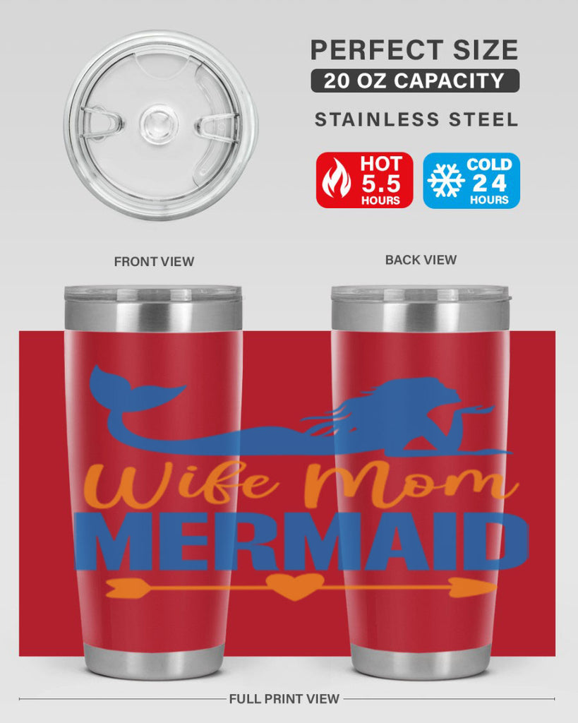Wife Mom Mermaid 673#- mermaid- Tumbler