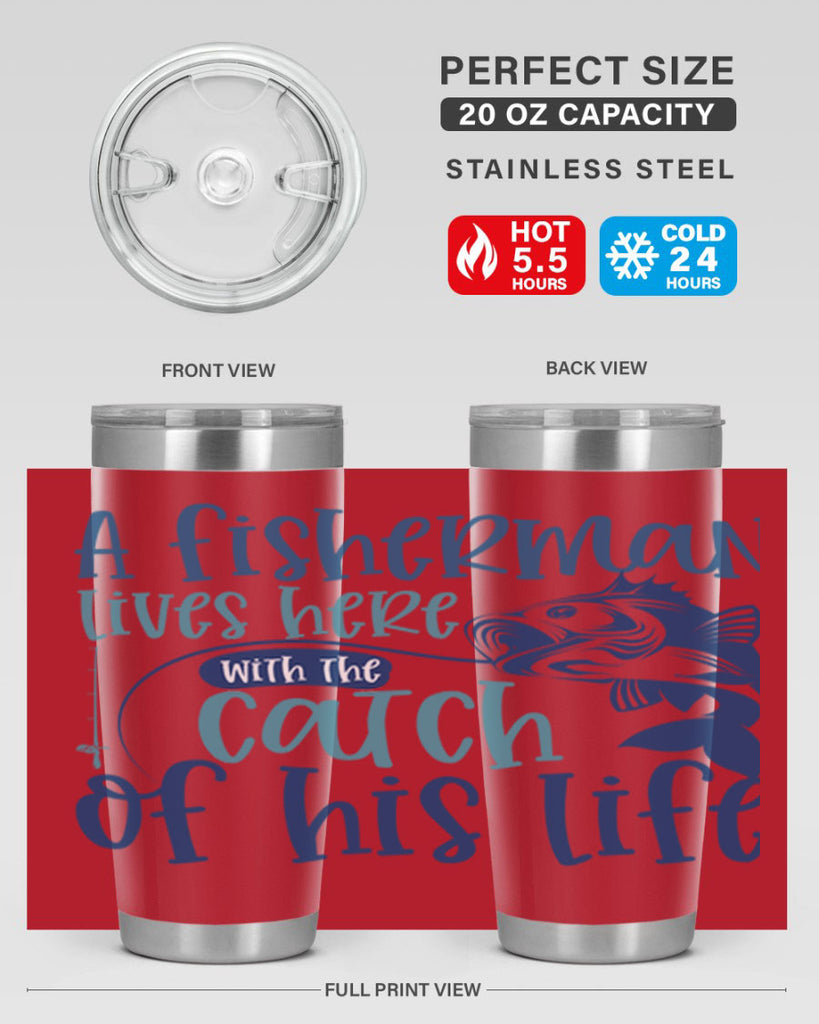 a fisherman lives here with the catch 228#- fishing- Tumbler