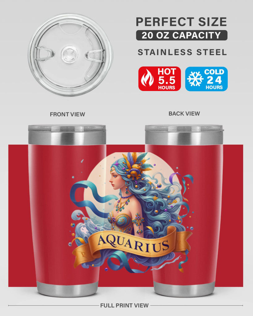 aquarius 84#- zodiac- Tumbler
