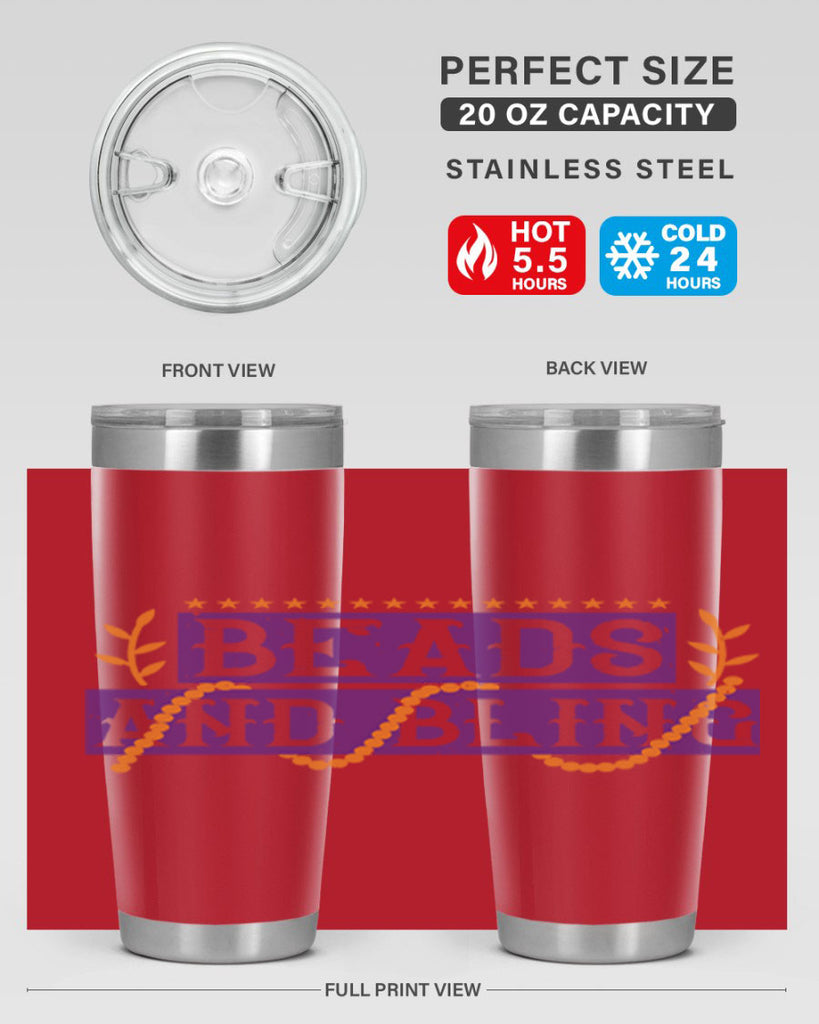 beads and bling 40#- mardi gras- Tumbler
