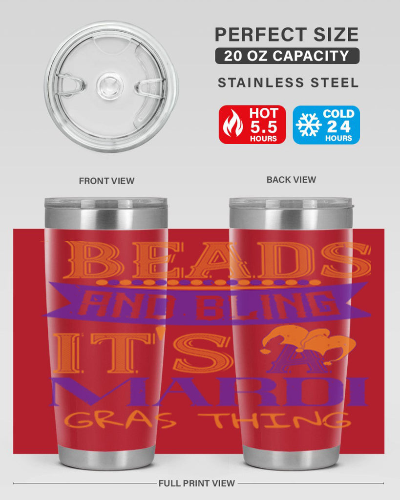 beads and bling its a mardi gras thing 51#- mardi gras- Tumbler