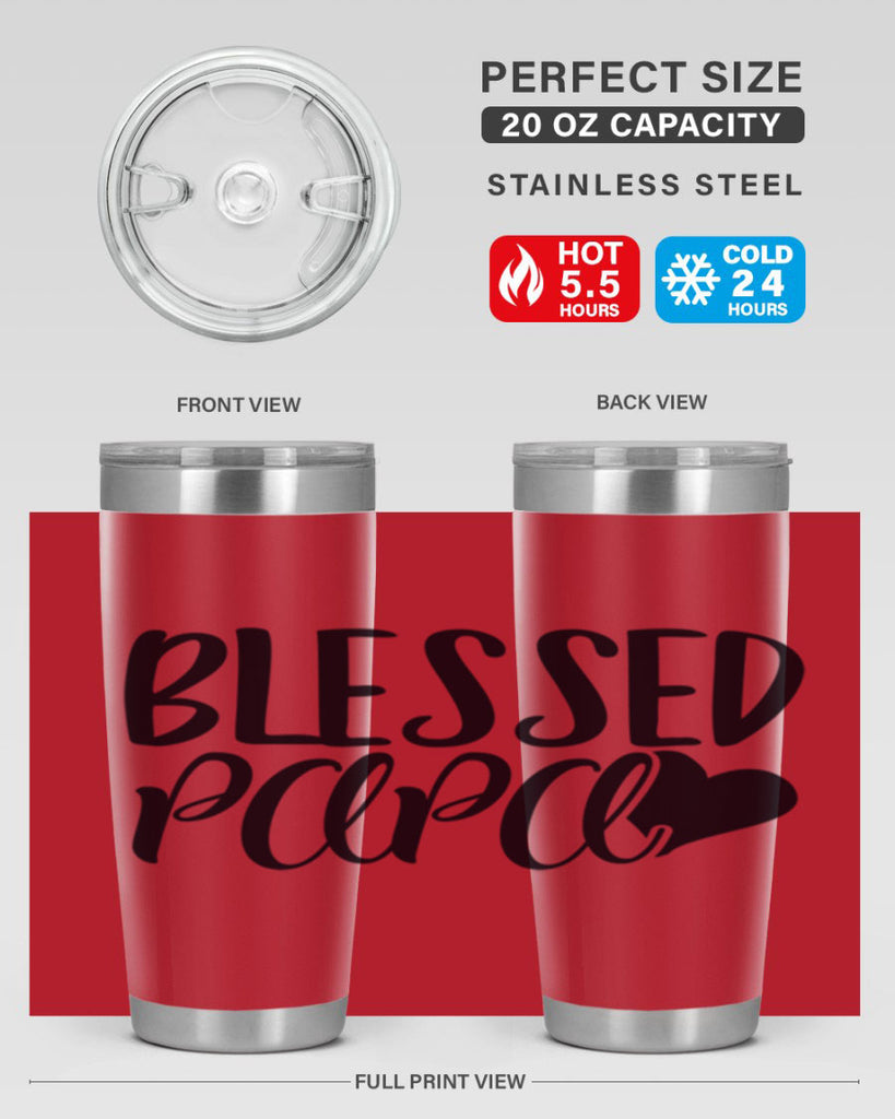blessed papa 70#- grandpa - papa- Tumbler