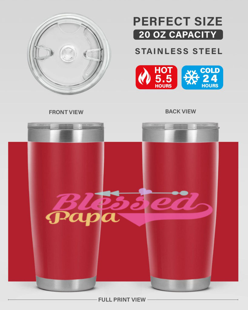blessed papa 73#- grandpa - papa- Tumbler