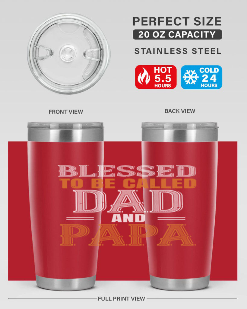 blessed to be called dad and papa 45#- grandpa - papa- Tumbler