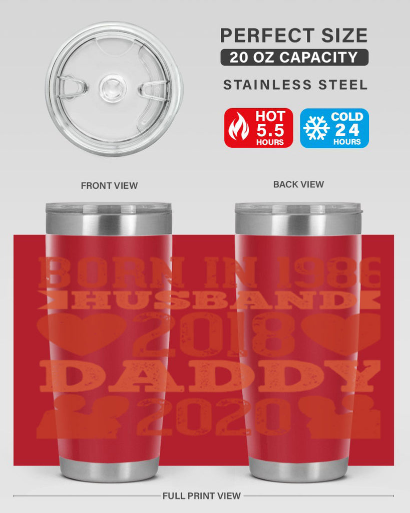 born in husband daddy 123#- fathers day- Tumbler
