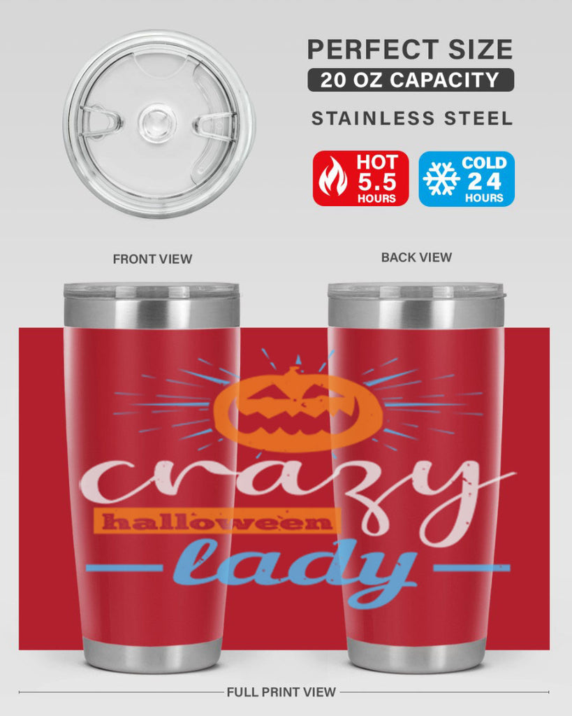 crazy halloween lady 118#- halloween- Tumbler