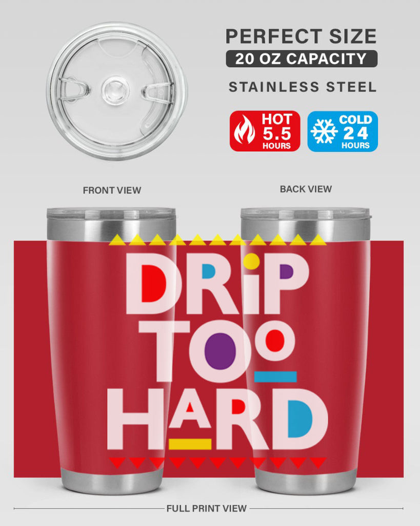 drip too hard 163#- black words phrases- Cotton Tank