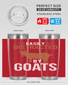 easily distracted by goats Style 5#- goat- Tumbler