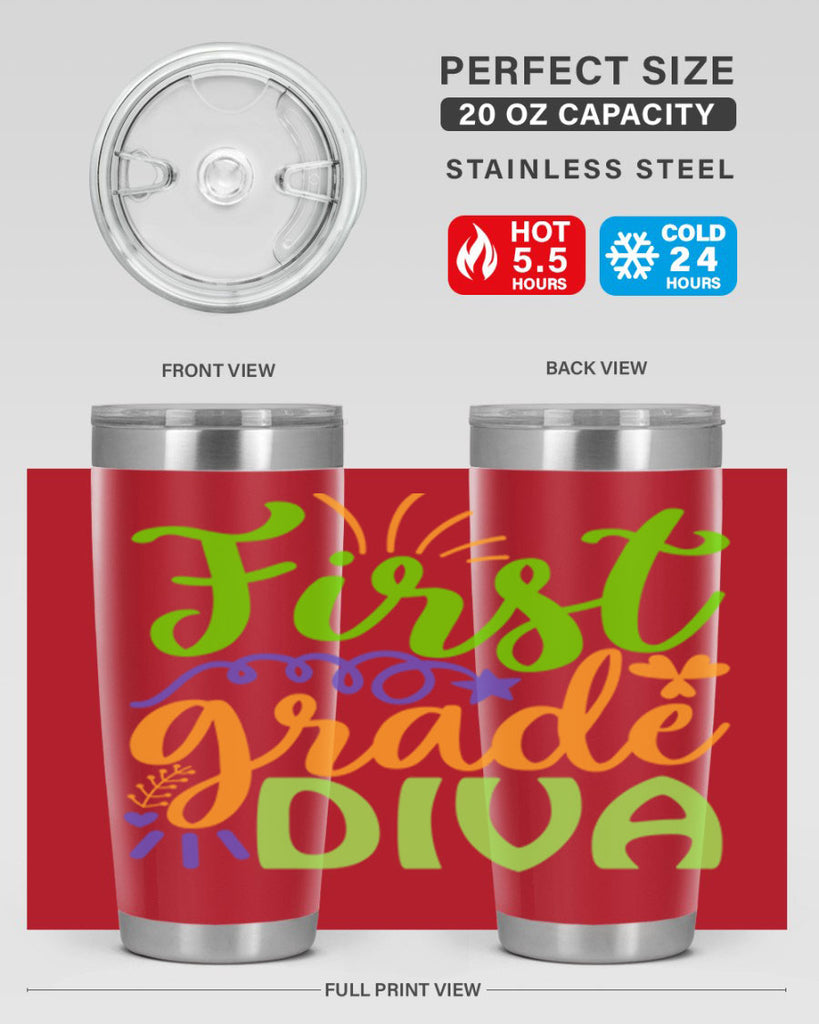 first grade diva 21#- mardi gras- Tumbler