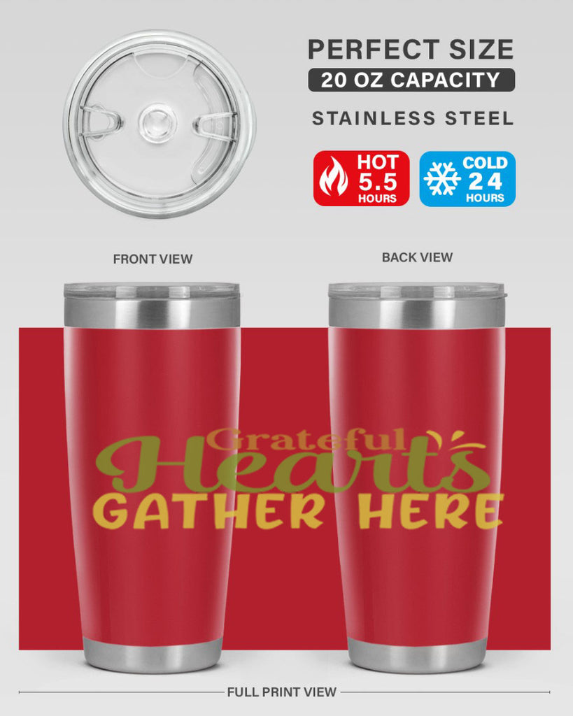 grateful hearts gather here 59#- thanksgiving- Tumbler