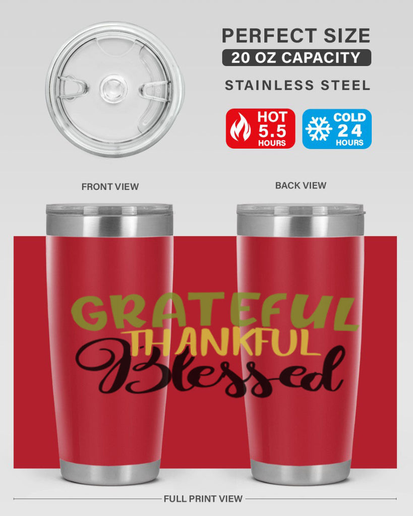 grateful thankful blessed 57#- thanksgiving- Tumbler