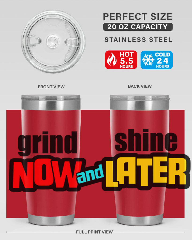 grind now and shine later 142#- black words phrases- Cotton Tank