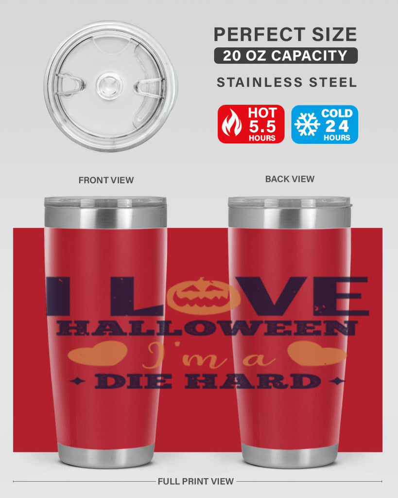 i love halloween im a die hard 150#- halloween- Tumbler