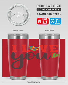 i love you Style 23#- autism- Tumbler